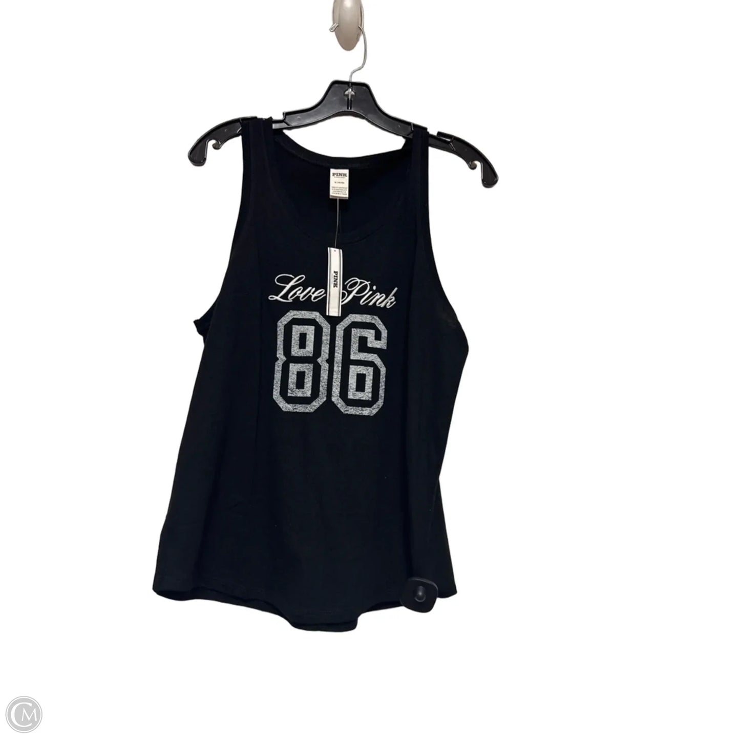 Top Sleeveless Basic By Pink In Black & White, Size: M