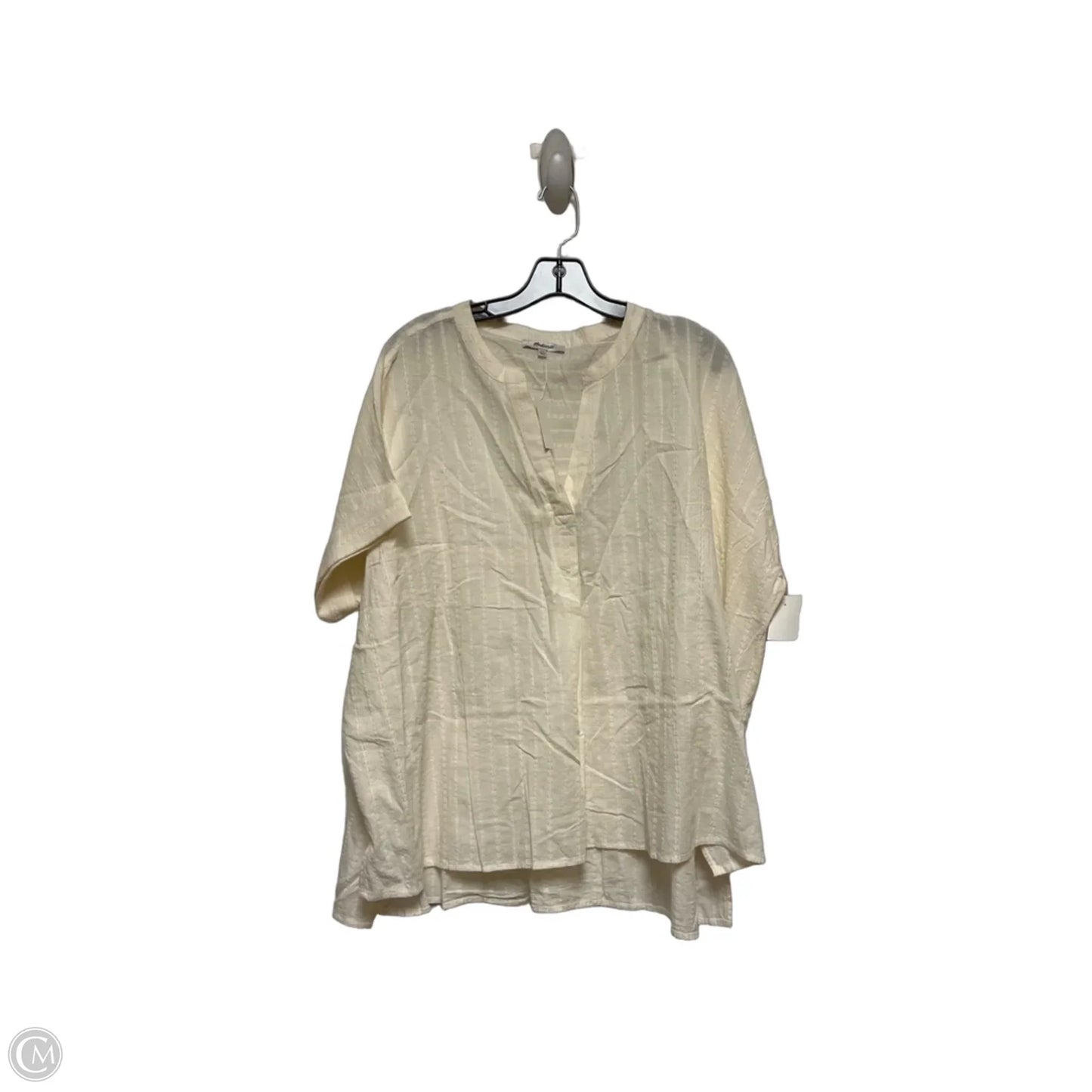 Top Short Sleeve By Madewell In Ivory, Size: 2x