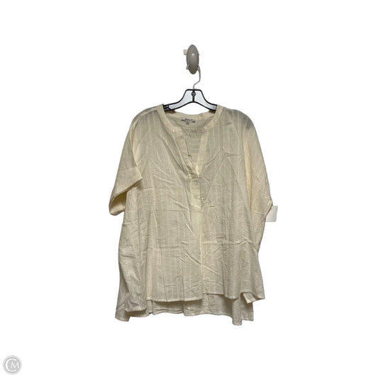 Top Short Sleeve By Madewell In Ivory, Size: 2x