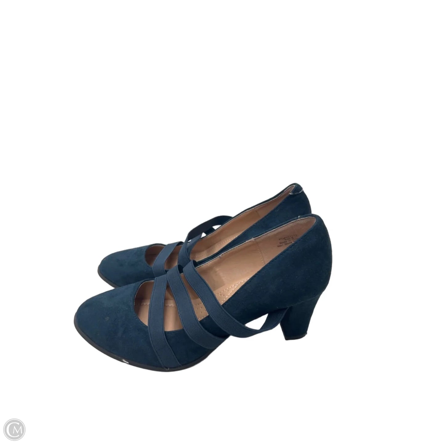 Shoes Heels Block By Journee In Navy, Size: 9