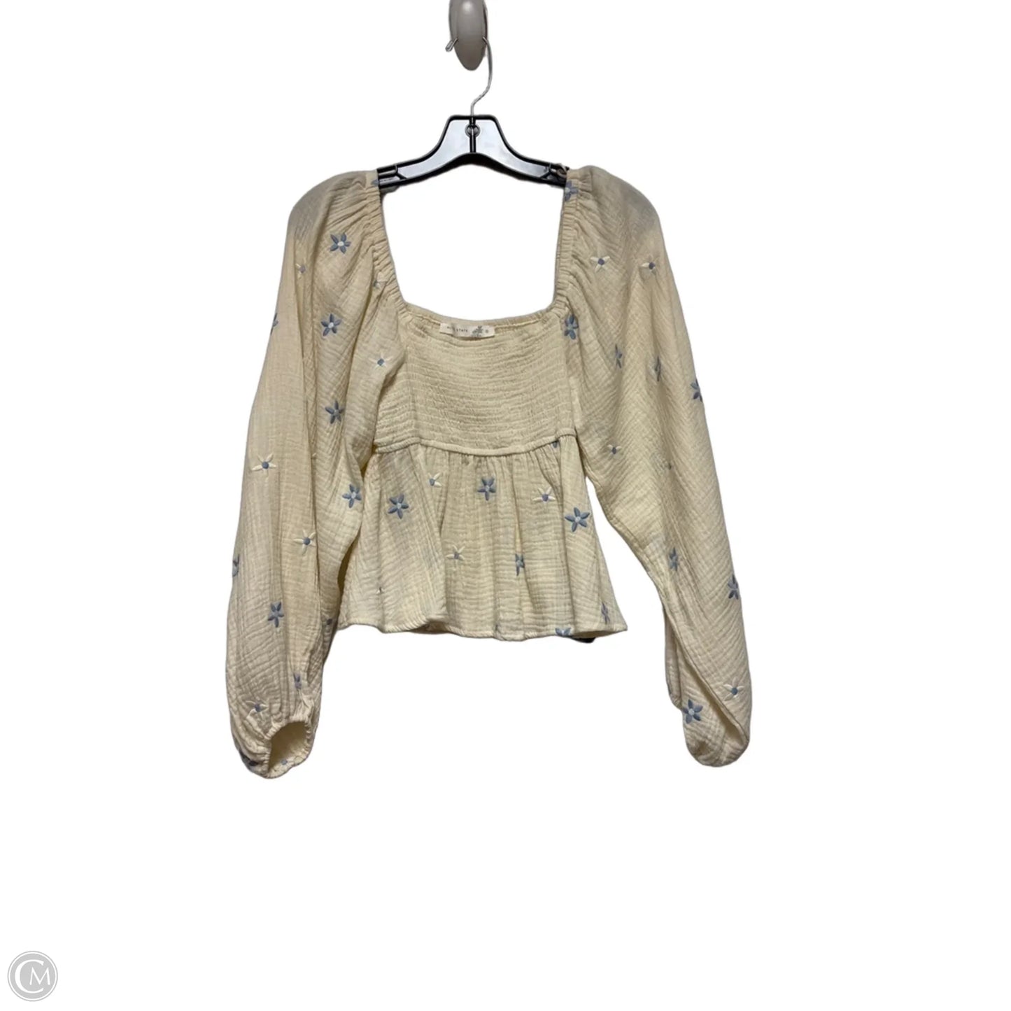 Top Long Sleeve By Altard State In Blue & Cream, Size: S