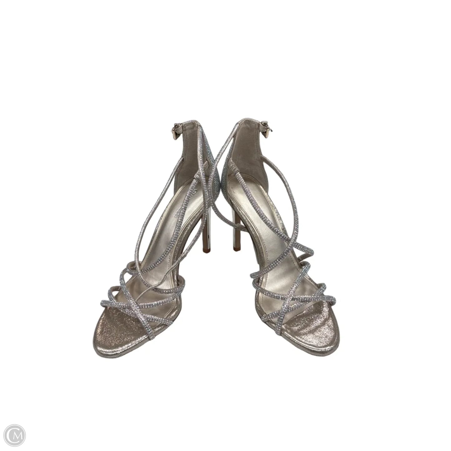 Sandals Heels Stiletto By Gianni Bini In Gold, Size: 8
