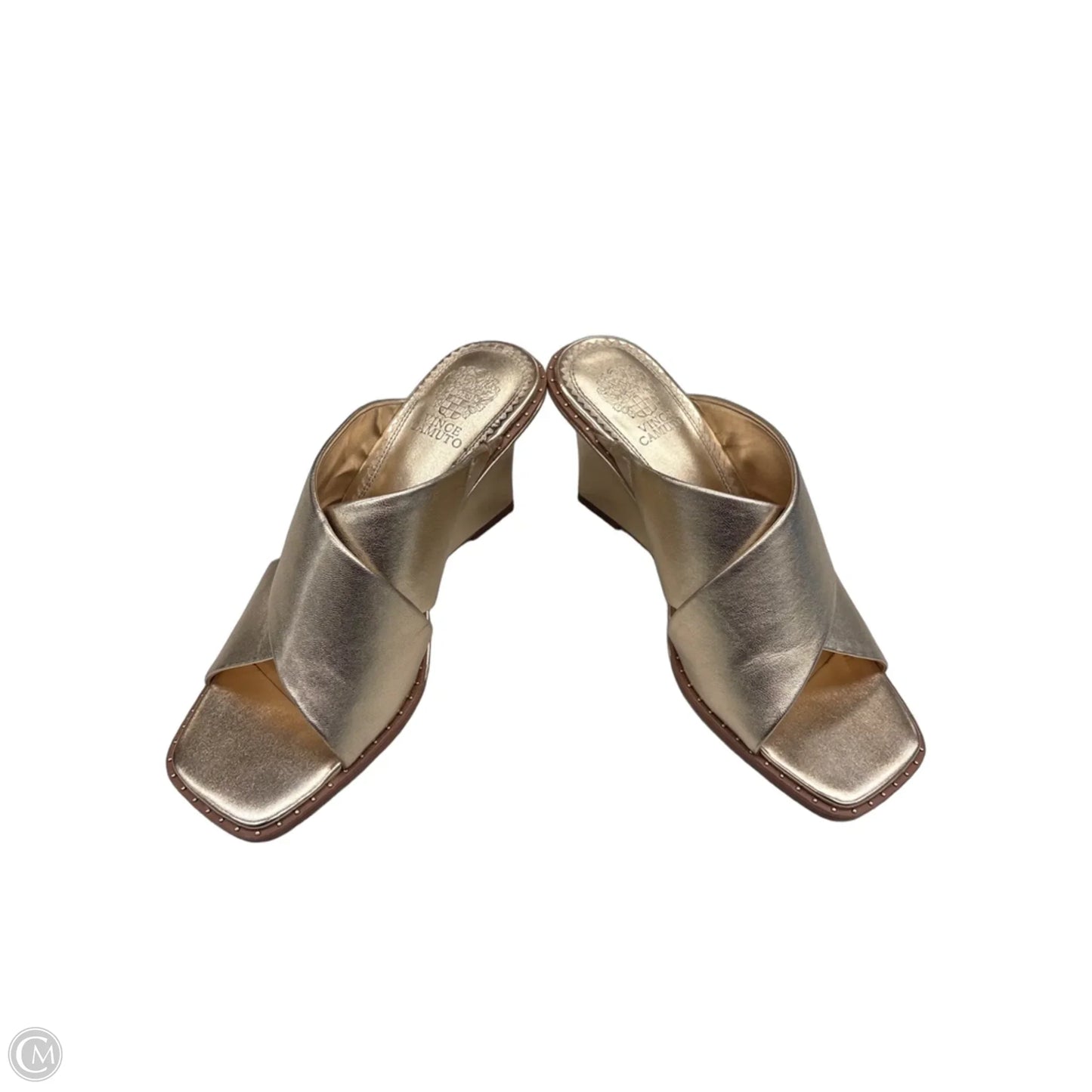 Sandals Heels Wedge By Vince Camuto In Gold, Size: 8