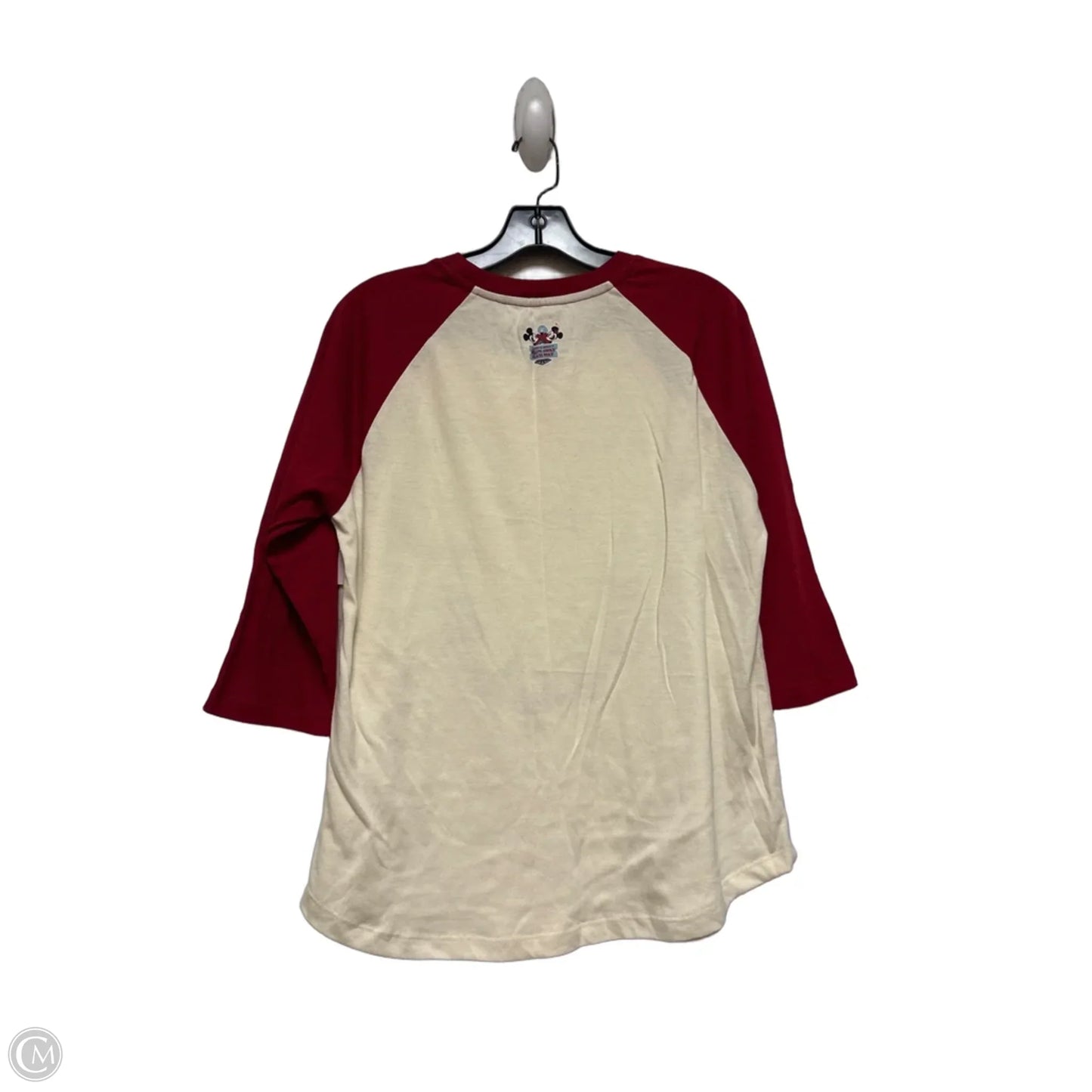 Top Short Sleeve By Disney In Cream & Red, Size: M