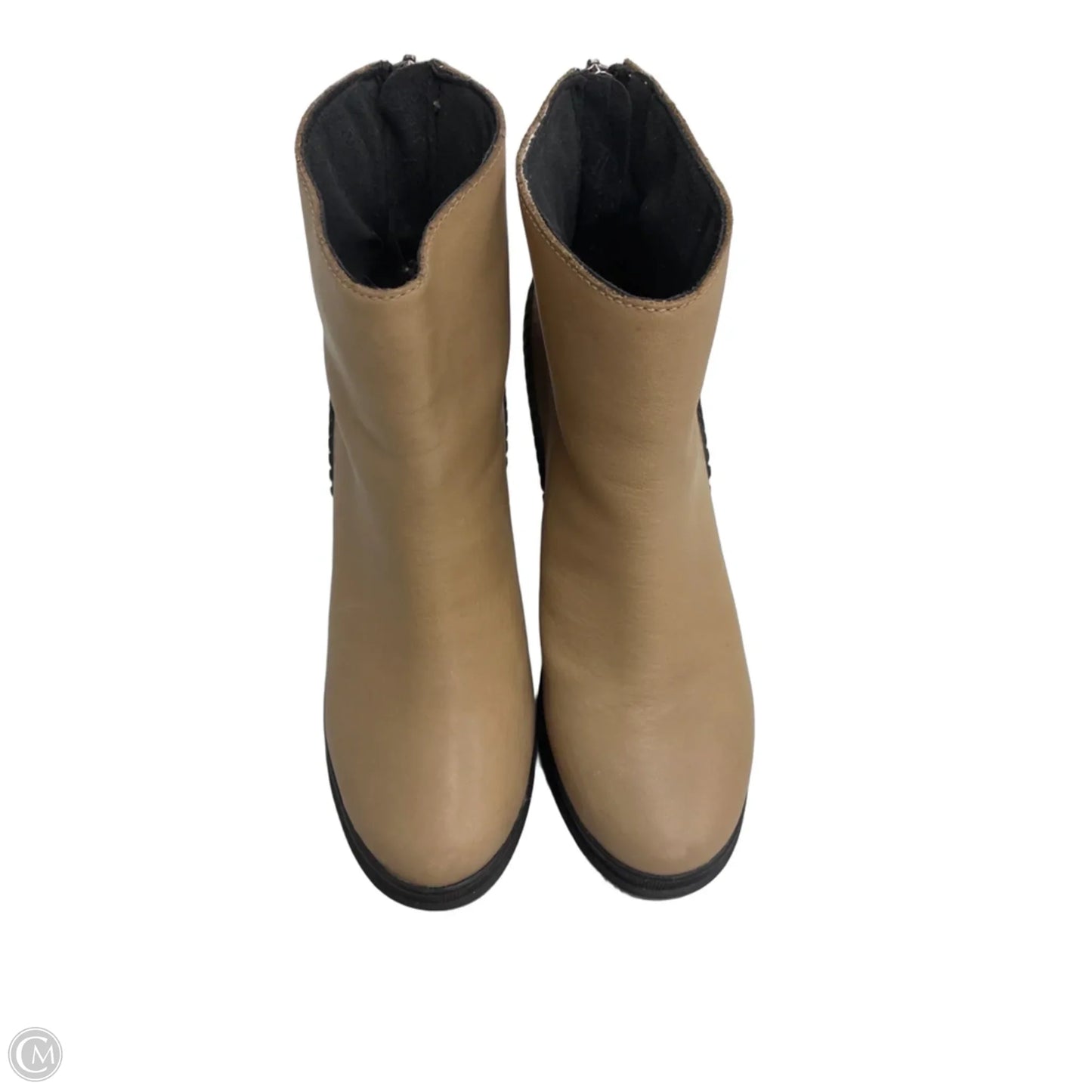Boots Ankle Heels By Sorel In Black & Tan, Size: 7