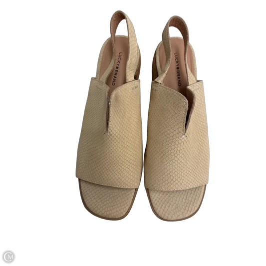 Sandals Heels Block By Lucky Brand In Tan, Size: 10