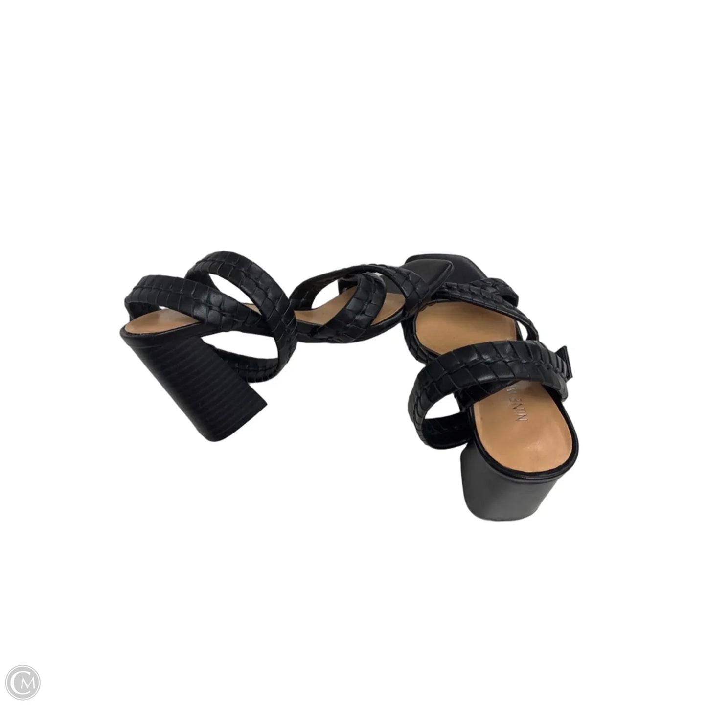 Sandals Heels Block By Nine West In Black, Size: 6