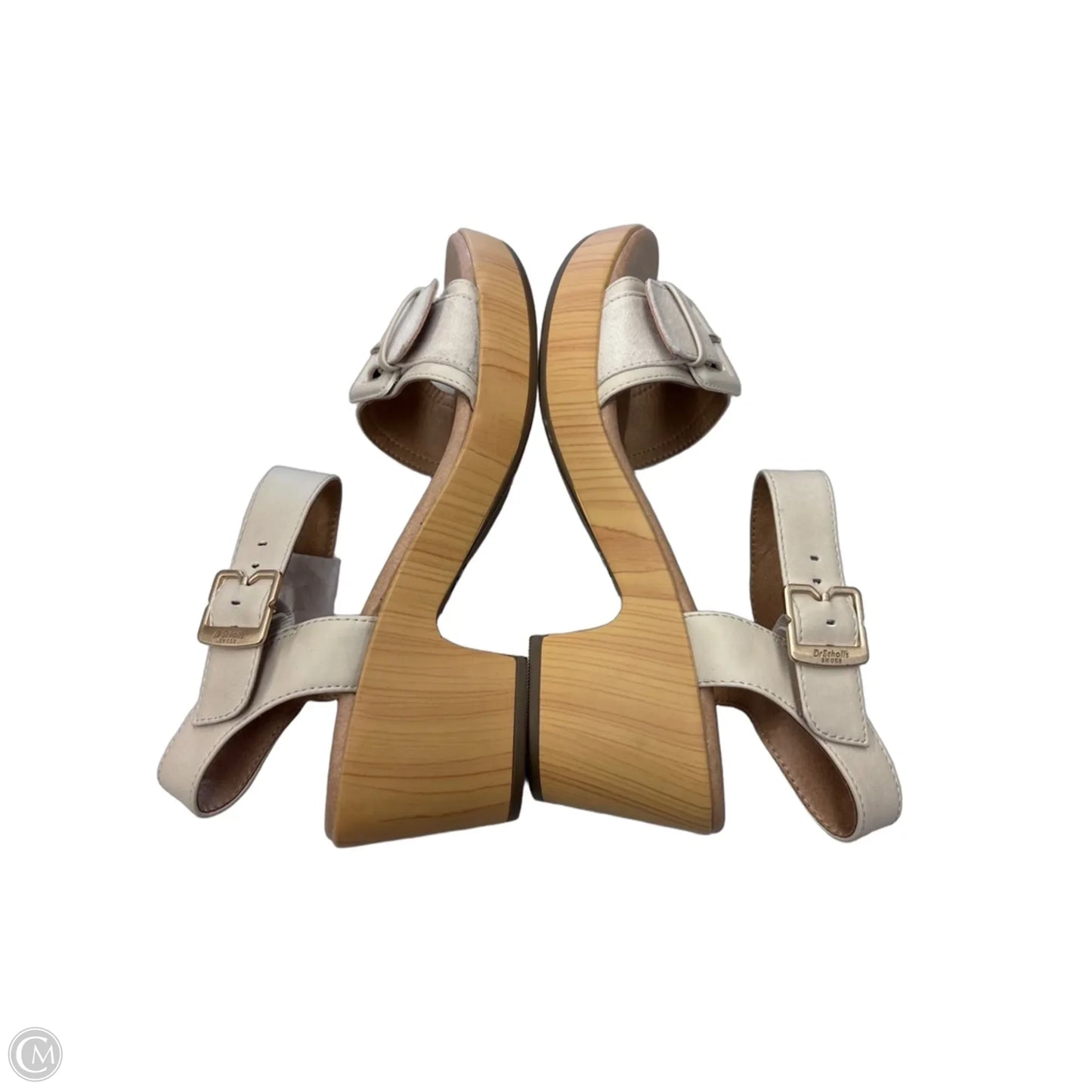 Sandals Heels Block By Dr Scholls In Cream, Size: 9