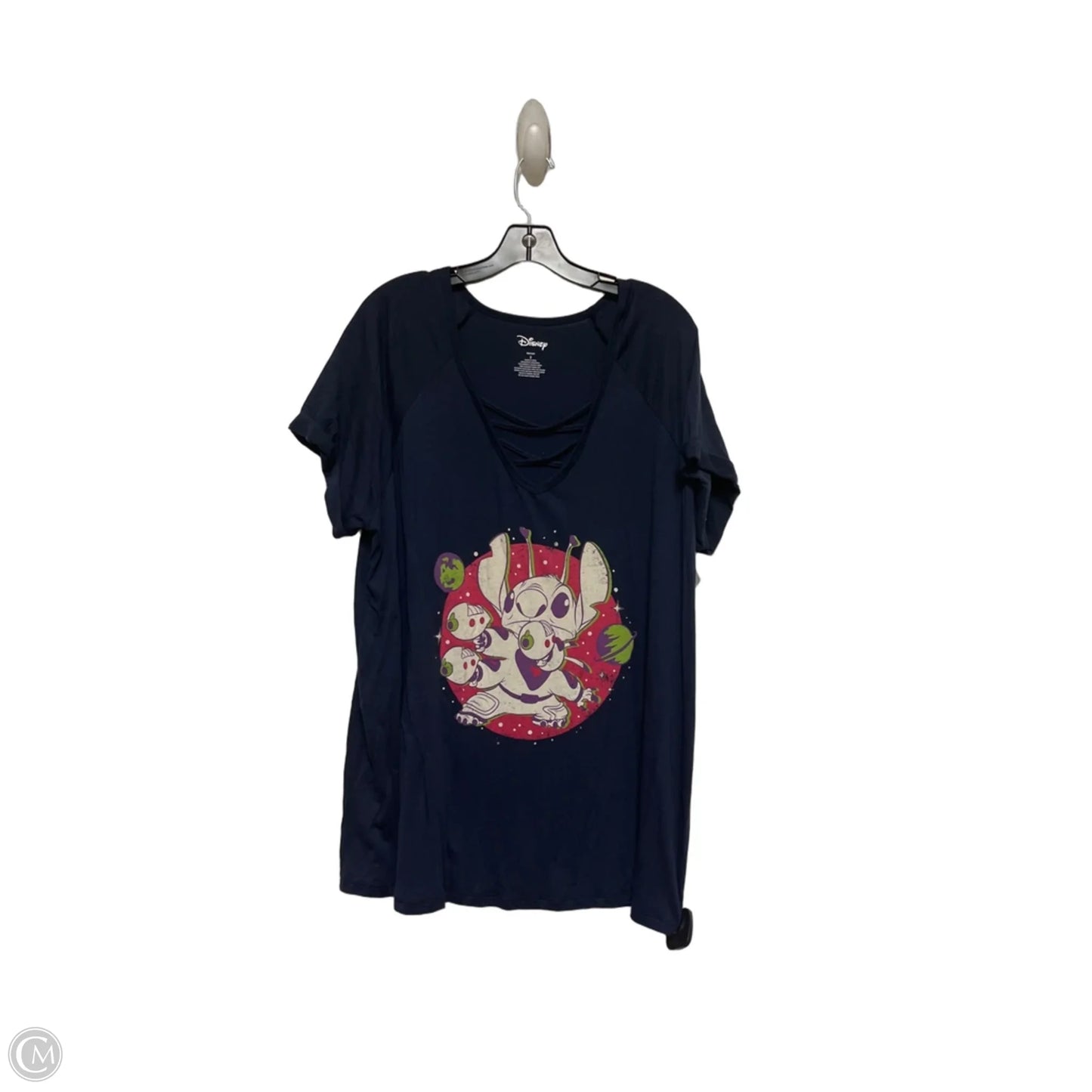 Top Short Sleeve Basic By Disney In Navy, Size: 2x