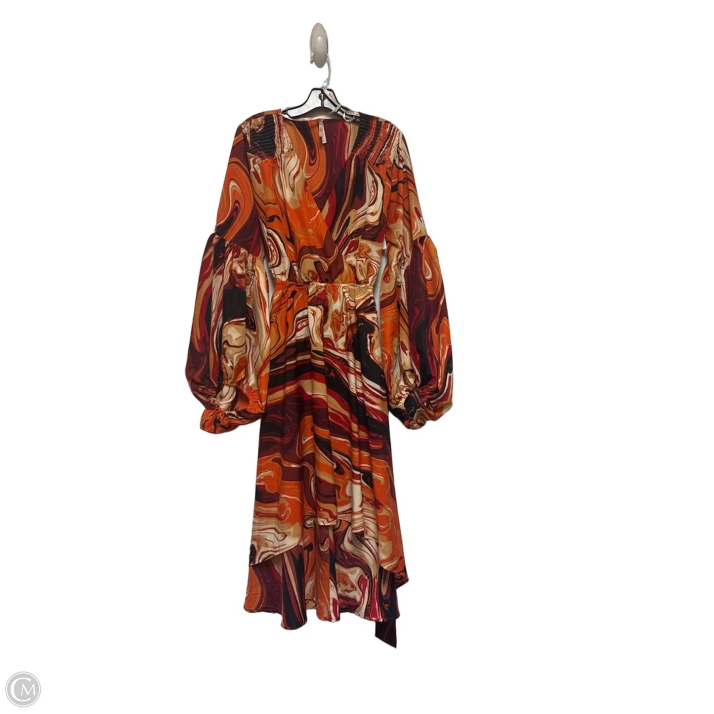 Dress Casual Maxi By Clothes Mentor In Black & Orange, Size: M