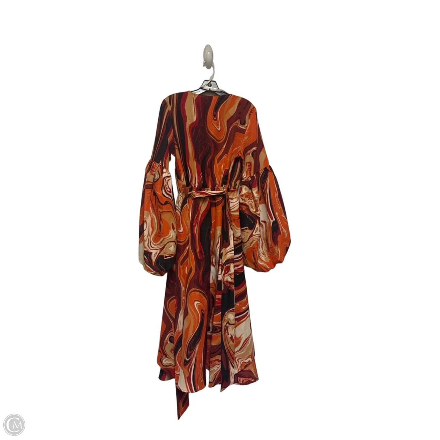 Dress Casual Maxi By Clothes Mentor In Black & Orange, Size: M