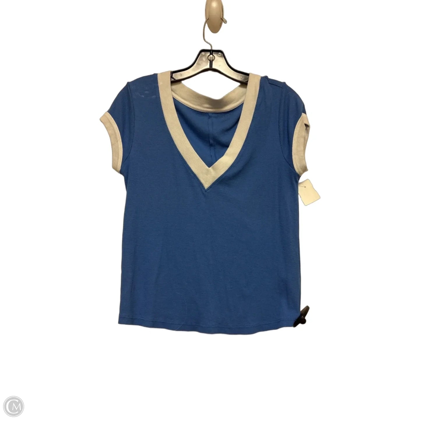 Top Short Sleeve Basic By Pilcro In Blue & White, Size: M