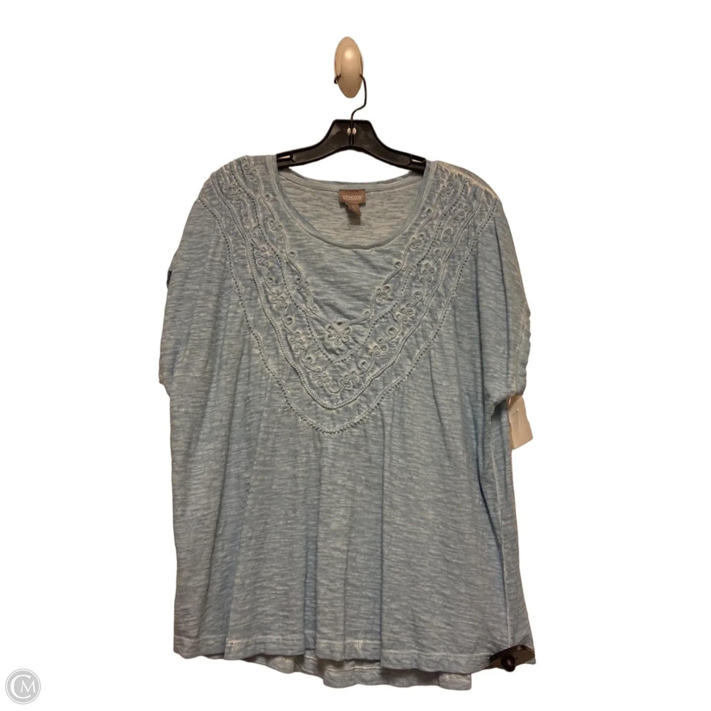 Top Short Sleeve By Chicos In Blue, Size: L