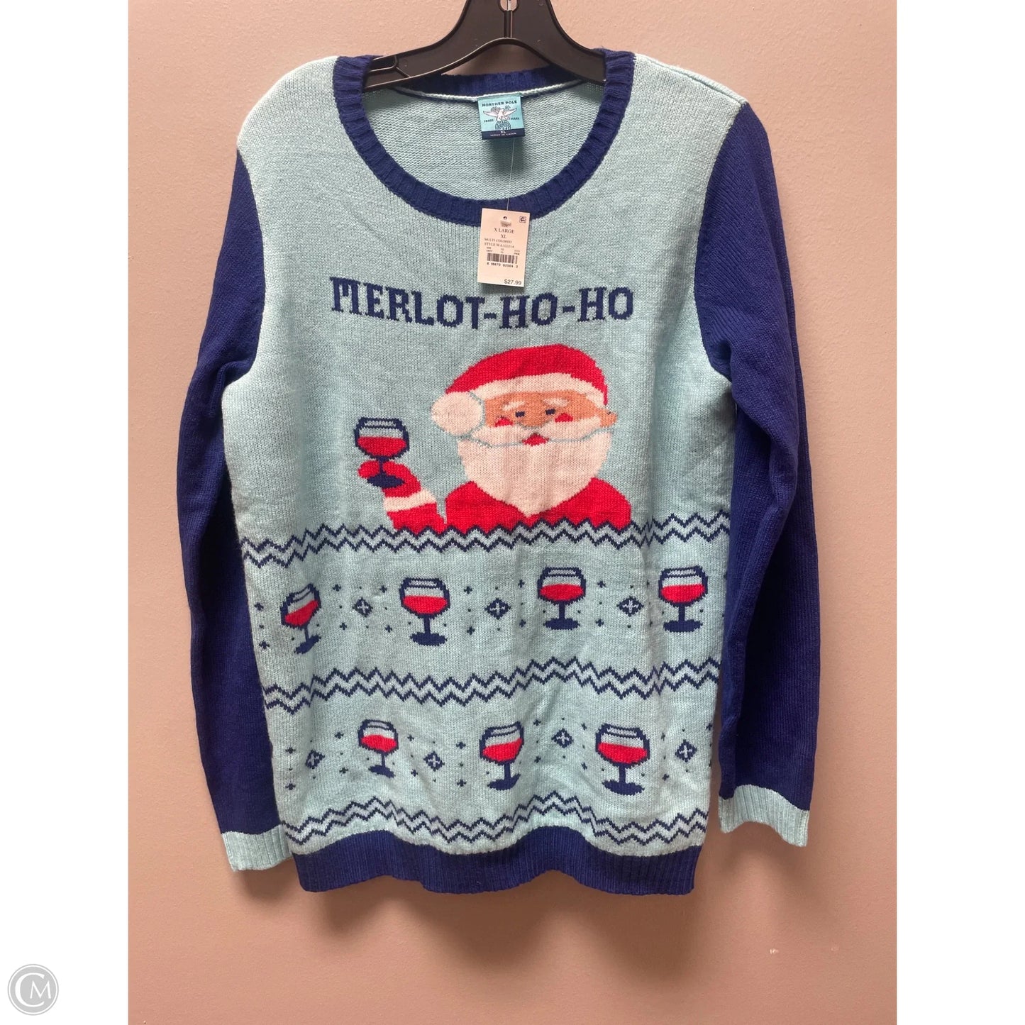 Sweater By Clothes Mentor In Aqua, Size: Xl