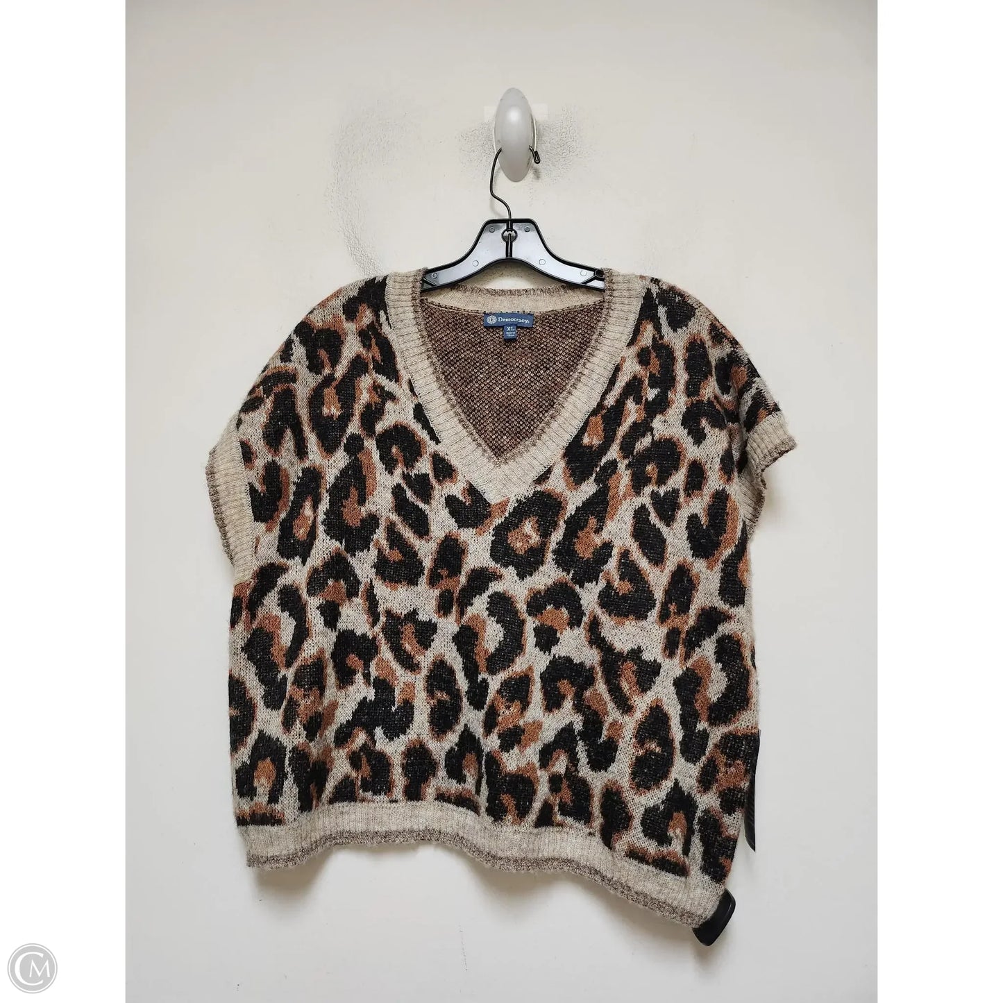 Vest Sweater By Democracy In Leopard Print, Size: Xl