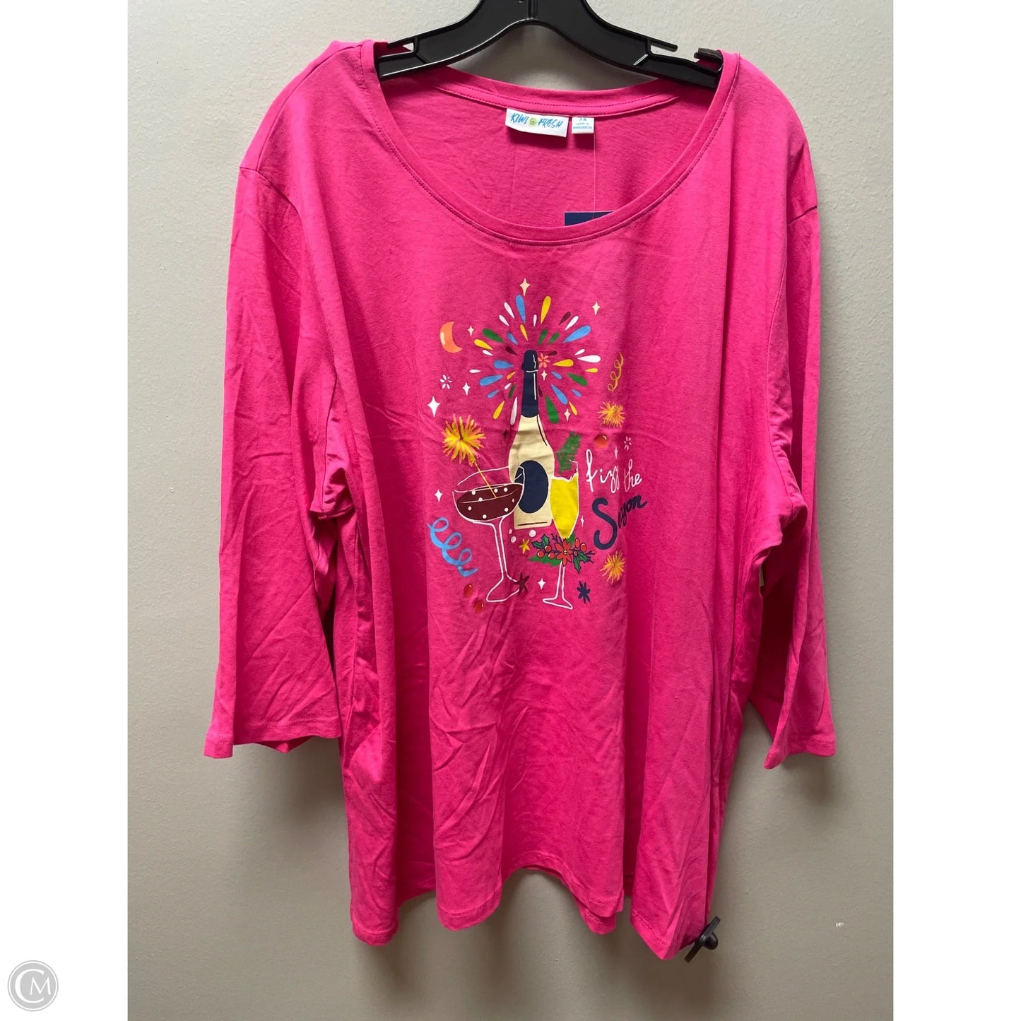 Top Short Sleeve Basic By Clothes Mentor In Pink, Size: 3x