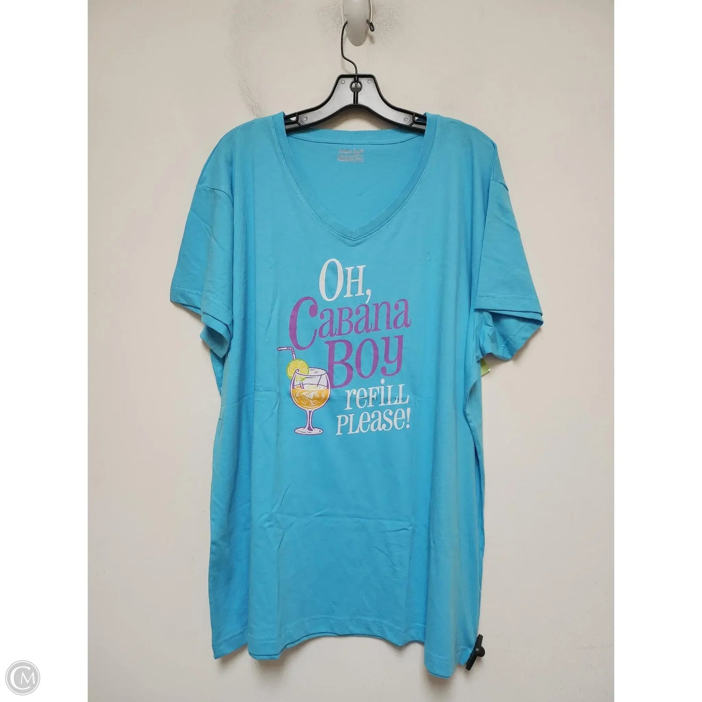 Top Short Sleeve Basic By Clothes Mentor In Blue, Size: 3x