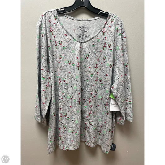 Top Short Sleeve By Coral Bay In Grey, Size: 3x