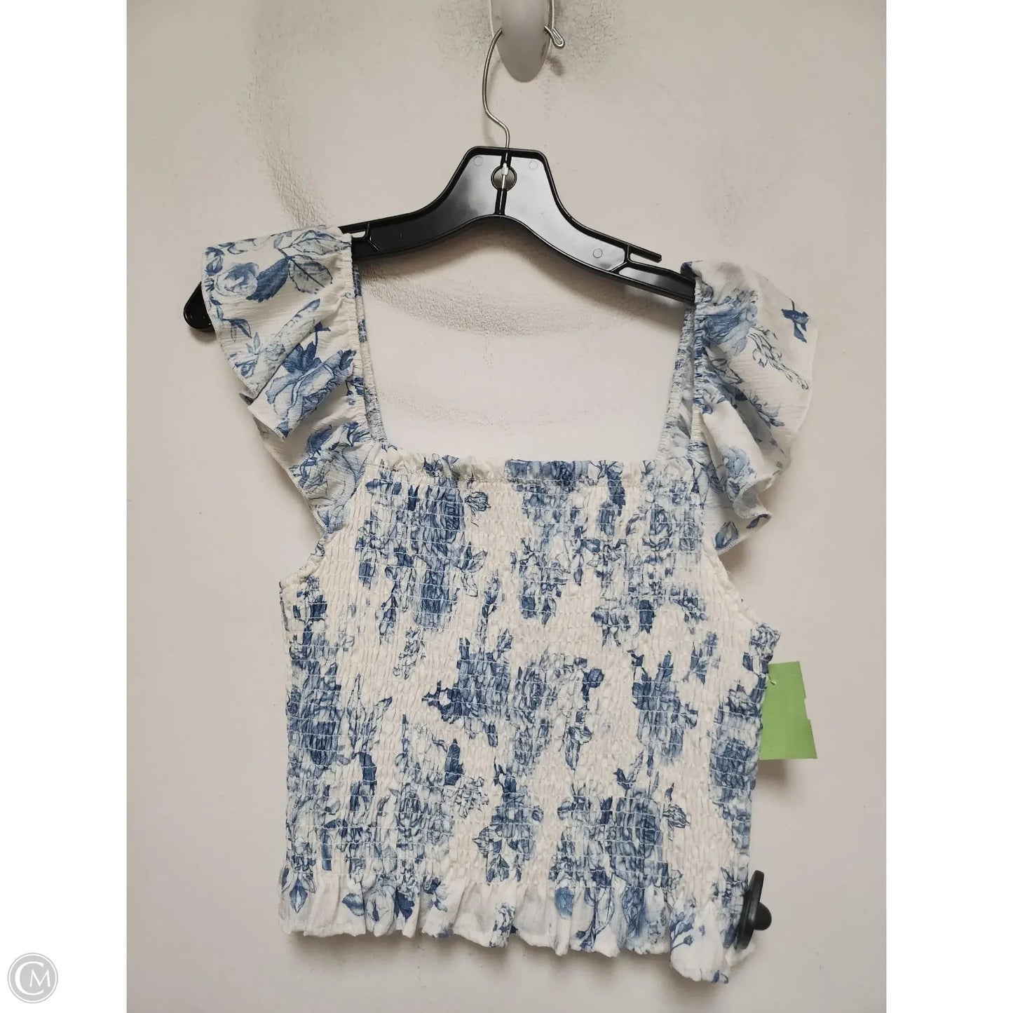 Top Short Sleeve By Altard State In Blue & White, Size: L