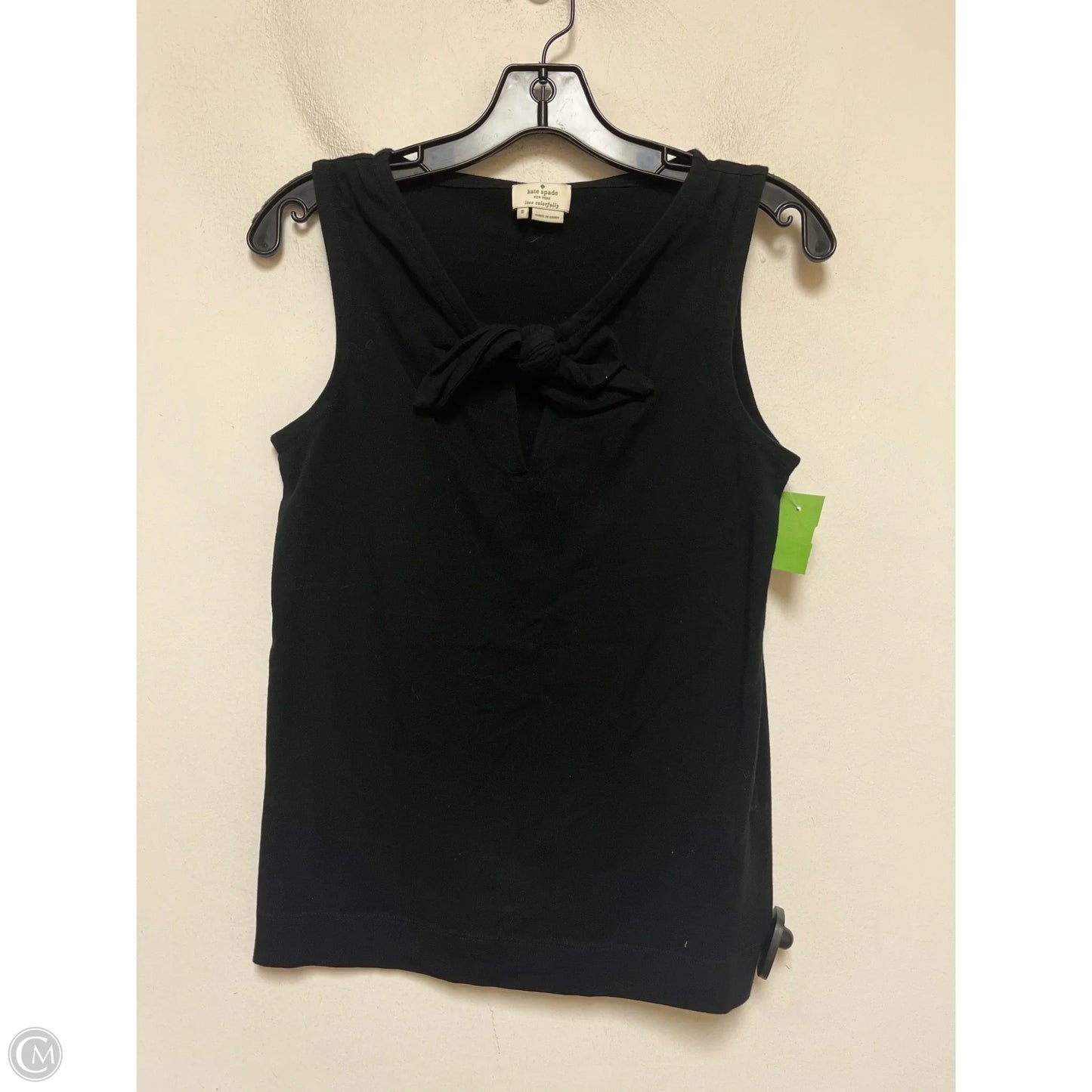 Top Sleeveless Designer By Kate Spade In Black, Size: S