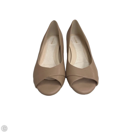 Sandals Heels Wedge By Cole-haan In Tan, Size: 8.5