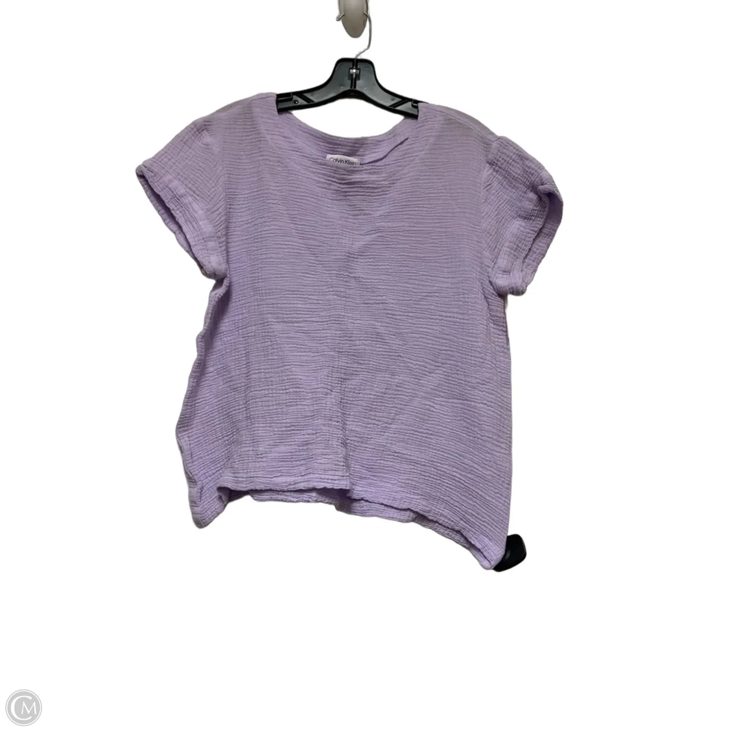 Top Short Sleeve By Calvin Klein In Purple, Size: M