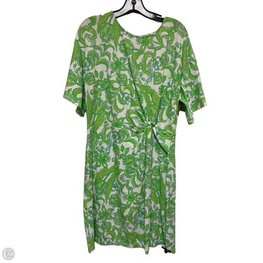 Dress Designer By Lilly Pulitzer In Green & White, Size: L