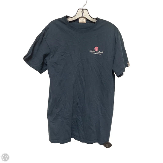 Top Short Sleeve By Simply Southern In Navy, Size: M