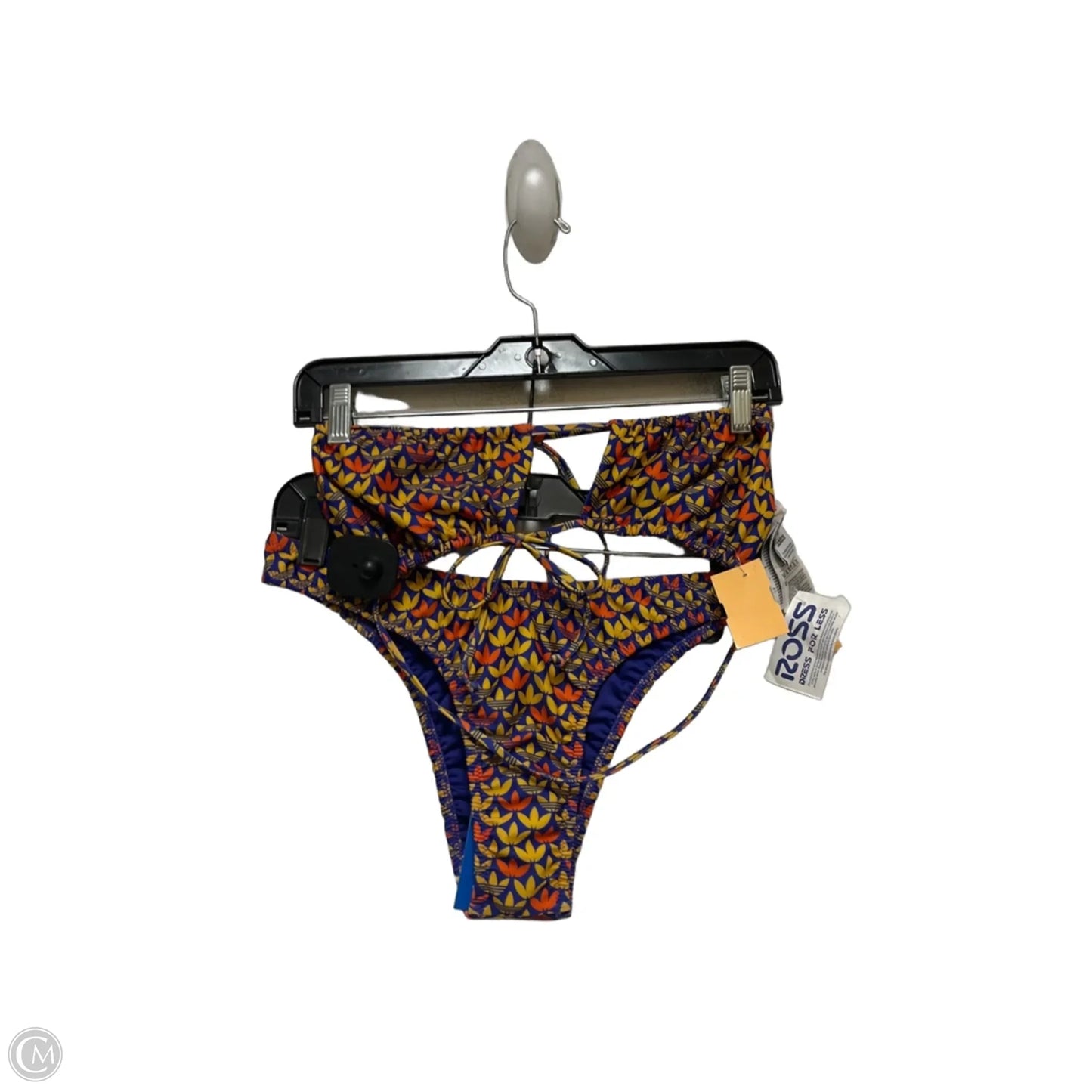 Swimsuit 2pc By Adidas In Purple & Yellow, Size: L