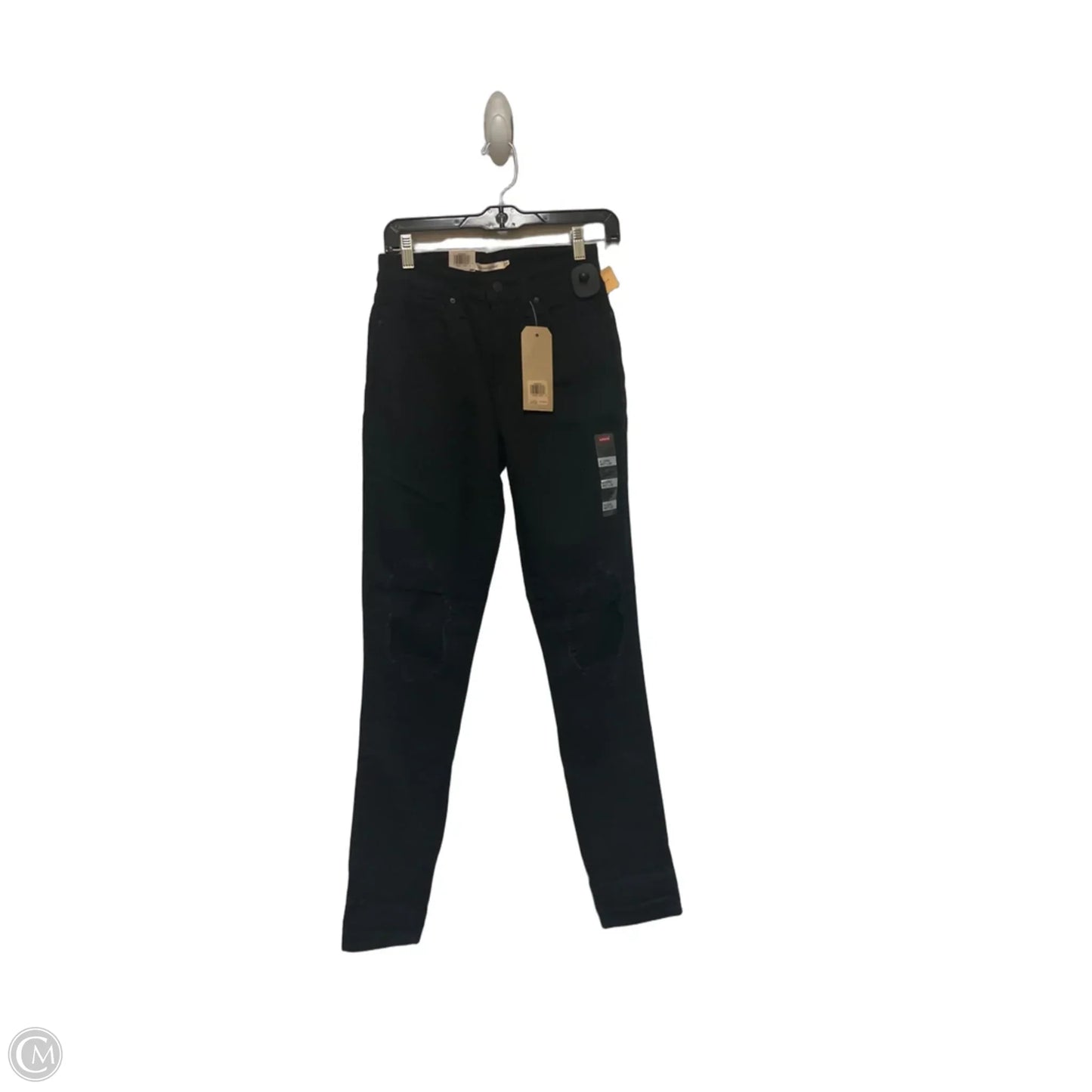 Jeans Skinny By Levis In Black Denim, Size: 4
