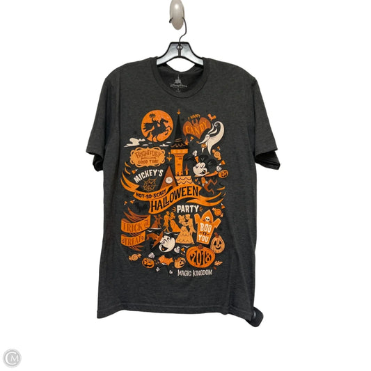 Top Short Sleeve By Disney Store In Grey & Orange, Size: S