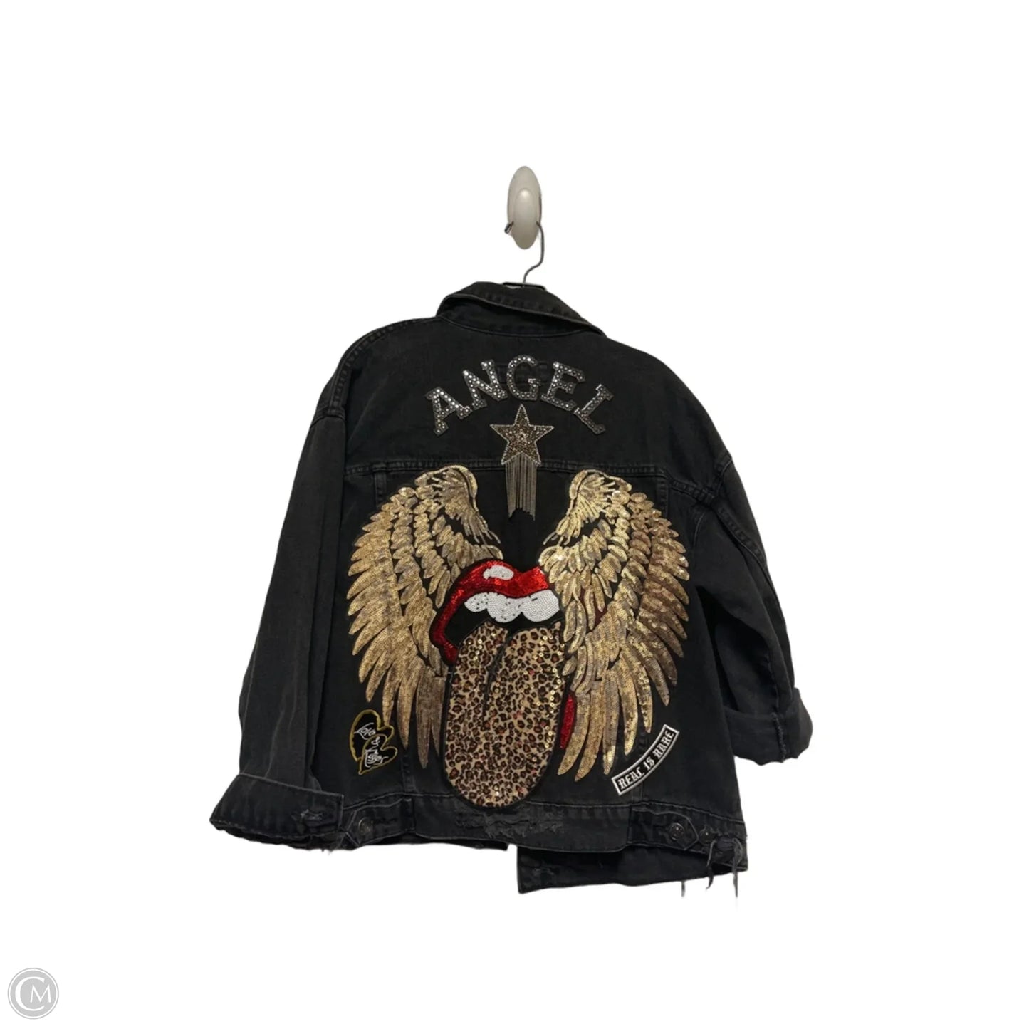 Jacket Denim By Forever 21 In Black Denim, Size: S