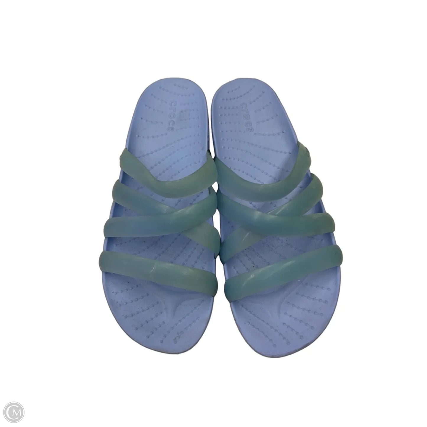 Sandals Flats By Crocs In Blue, Size: 7