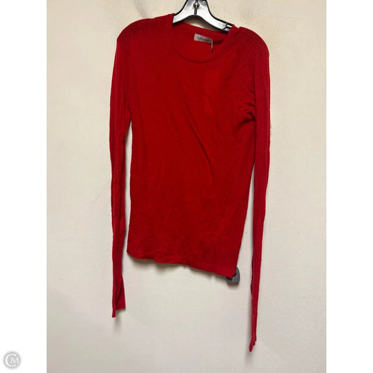 Top Long Sleeve By Calvin Klein In Red, Size: M