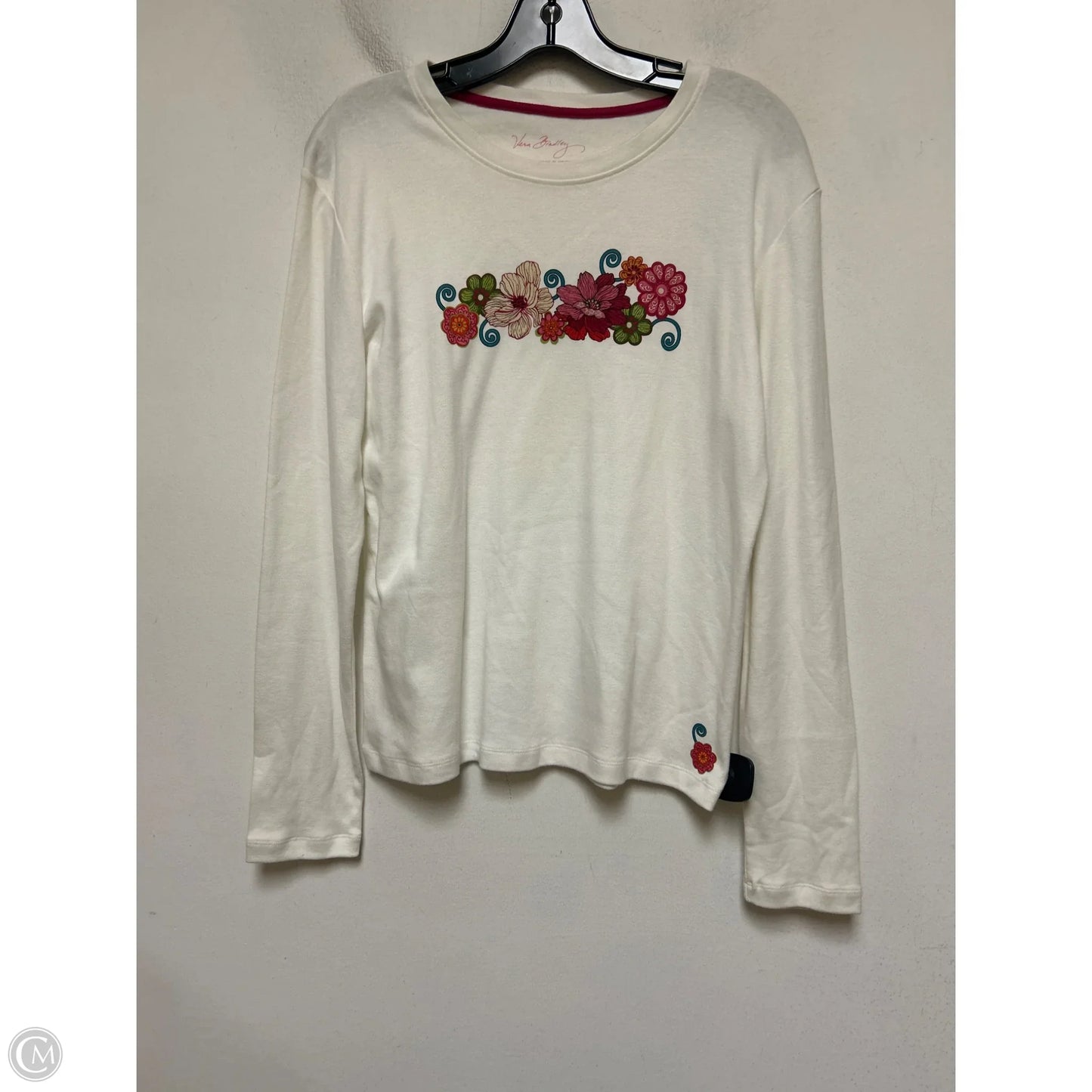 Top Long Sleeve By Vera Bradley In White, Size: L