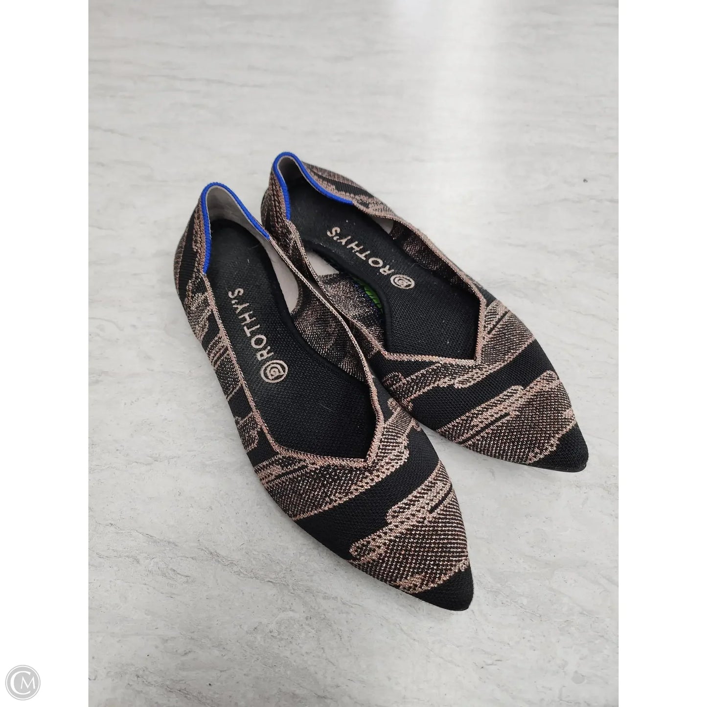 Sandals Flats By Rothys In Black & Pink, Size: 11