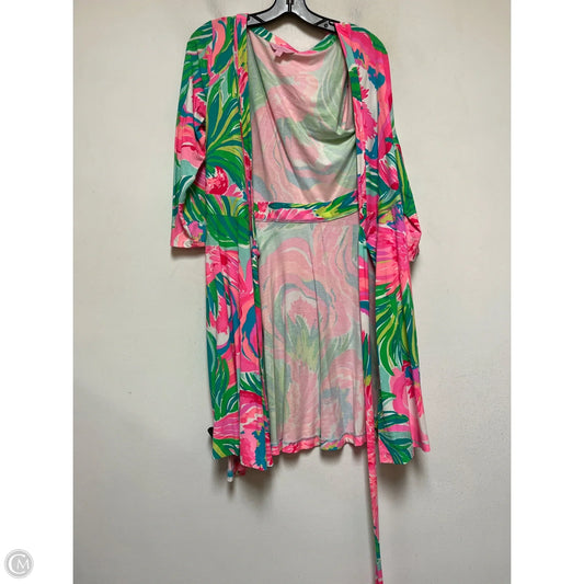 Dress Designer By Lilly Pulitzer In Green & Pink, Size: M