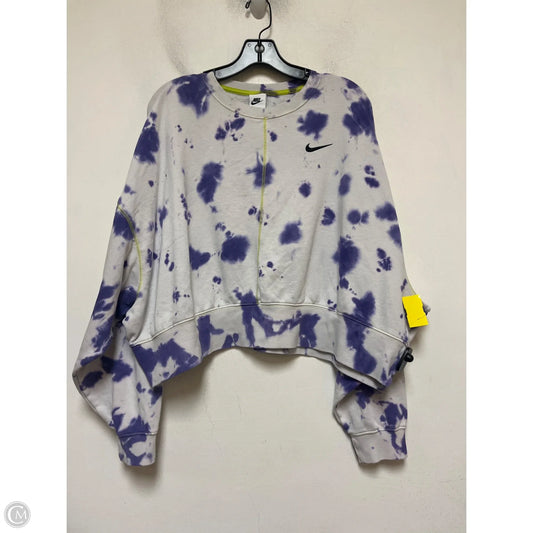 Athletic Sweatshirt Crewneck By Nike In Tie Dye Print, Size: M