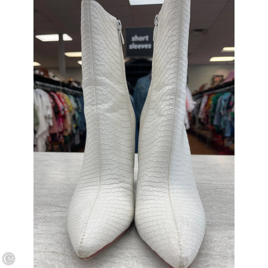 Boots Ankle Heels By Pretty Little Thing In White, Size: 6