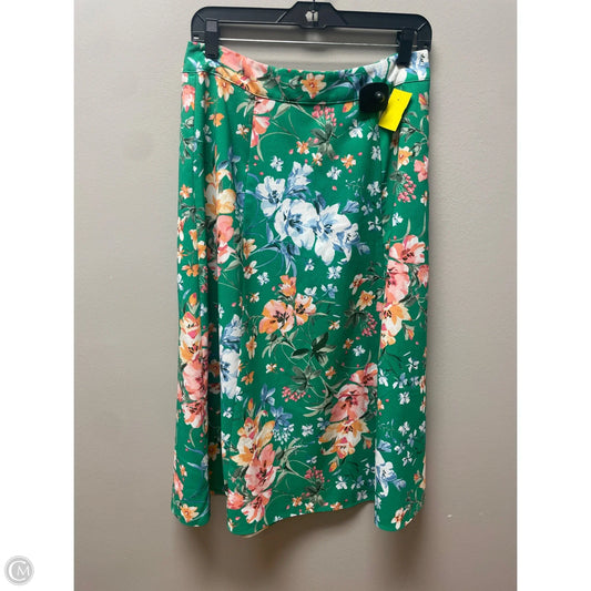 Skirt Midi By Loft In Floral Print, Size: 4