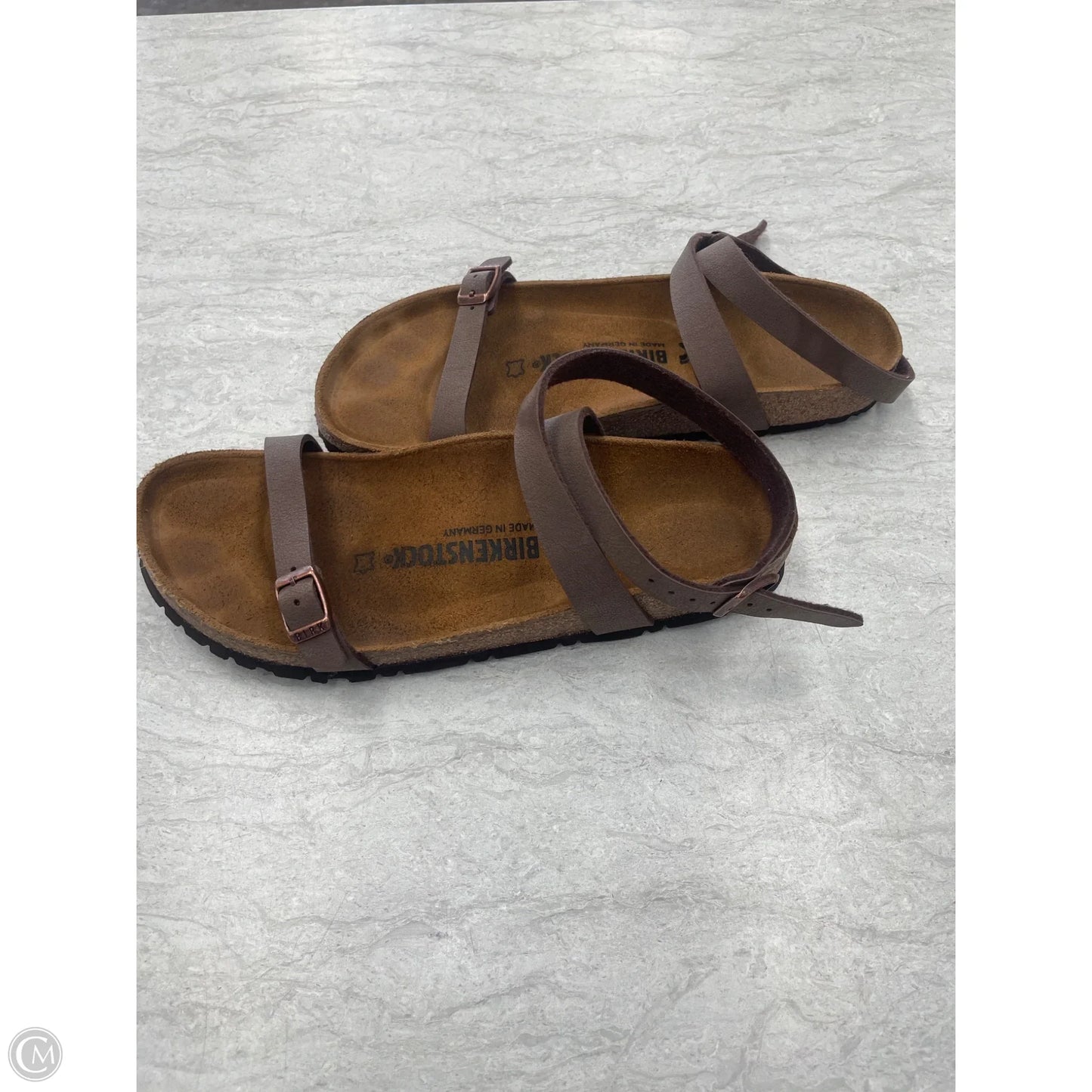 Sandals Flats By Birkenstock In Brown, Size: 9