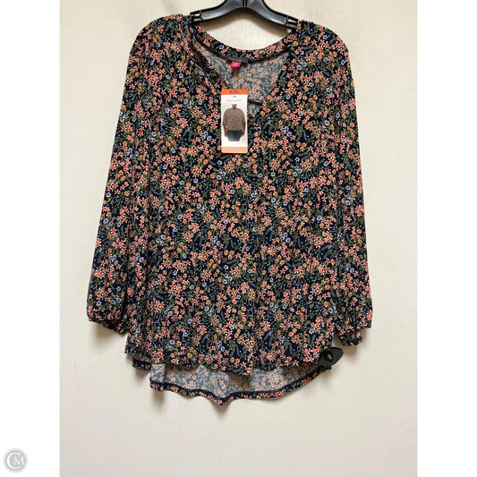 Top Long Sleeve By Vince Camuto In Floral Print, Size: 2x