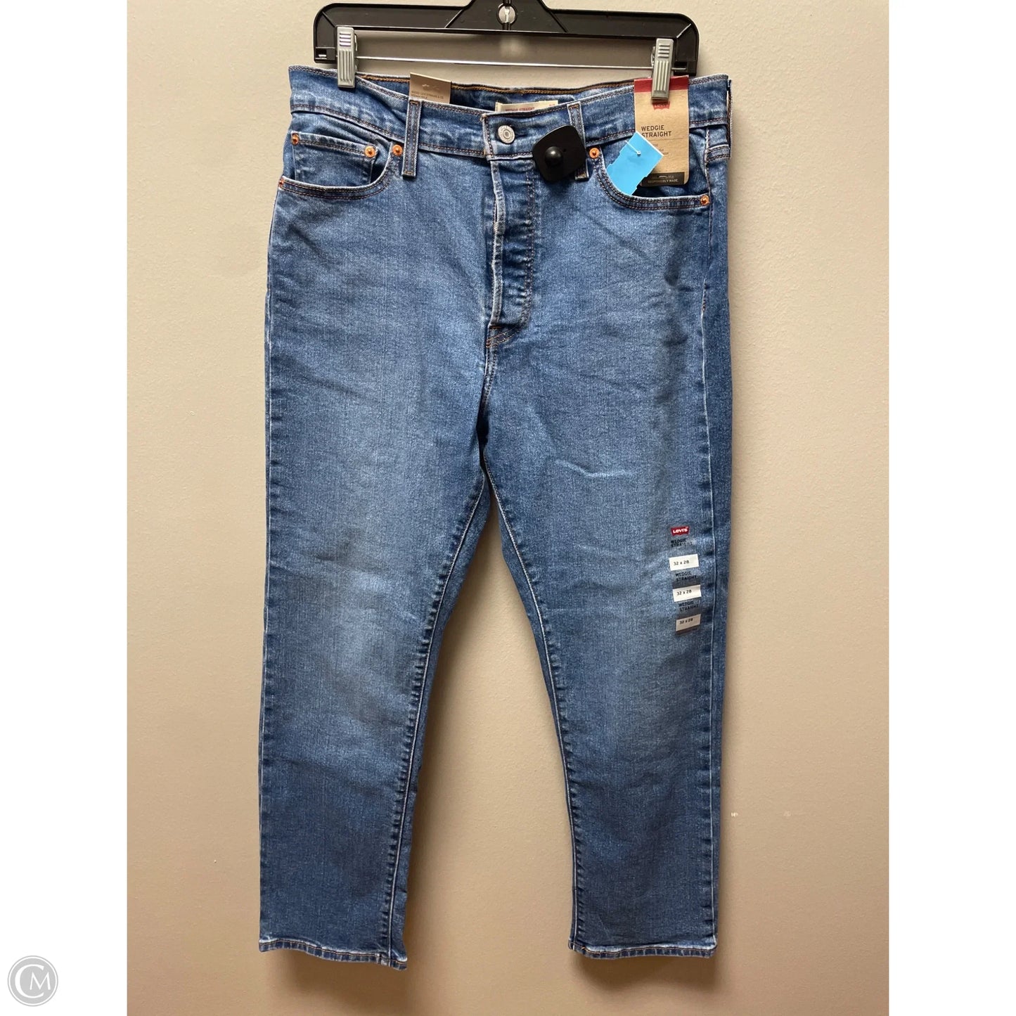 Jeans Straight By Levis In Blue Denim, Size: 8