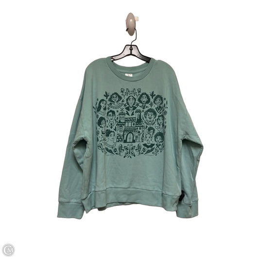Sweatshirt Crewneck By Disney Store In Teal, Size: L