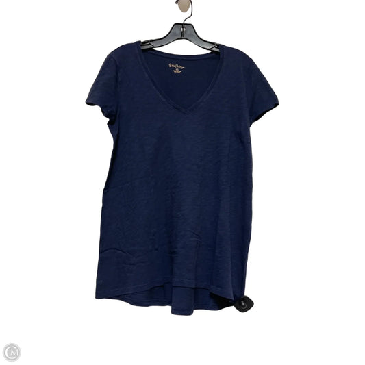 Top Short Sleeve Designer By Lilly Pulitzer In Navy, Size: Xs