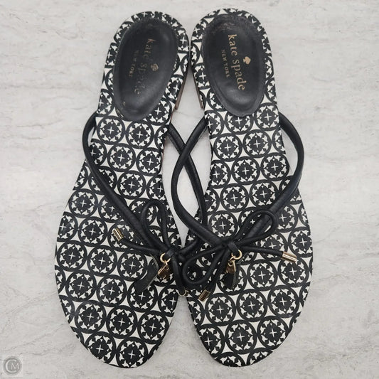 Sandals Designer By Kate Spade In Black & White, Size: 10