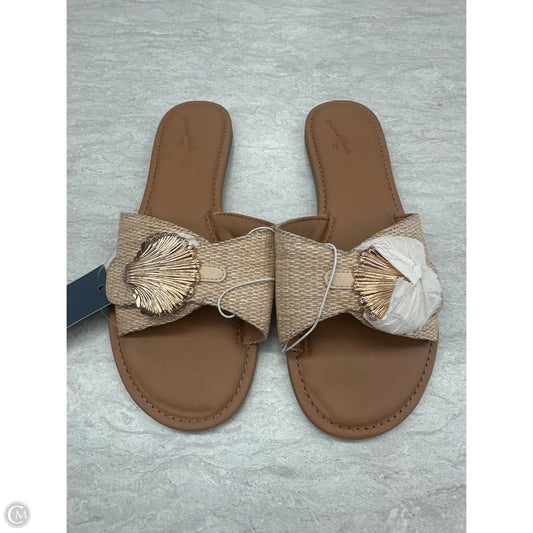 Sandals Flats By Universal Thread In Gold & Tan, Size: 9.5
