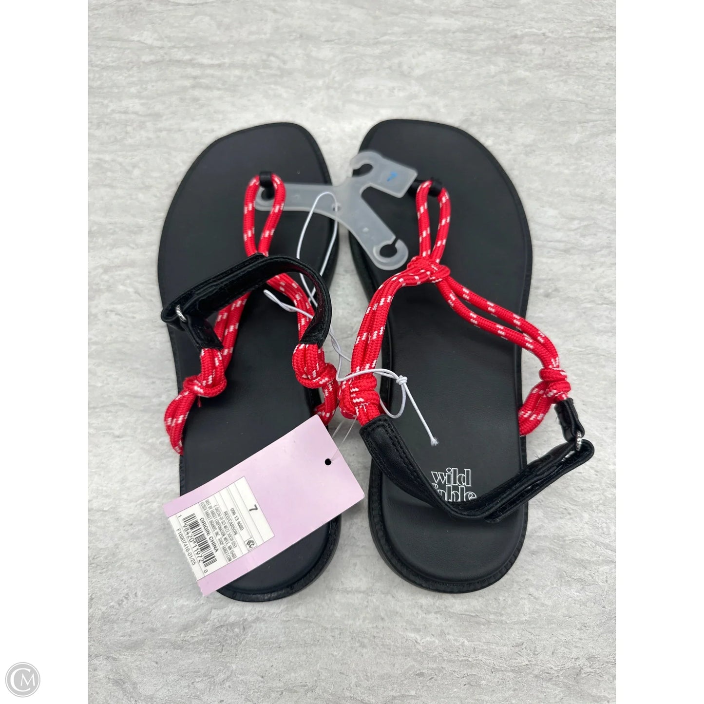 Sandals Flats By Wild Fable In Black & Red, Size: 7