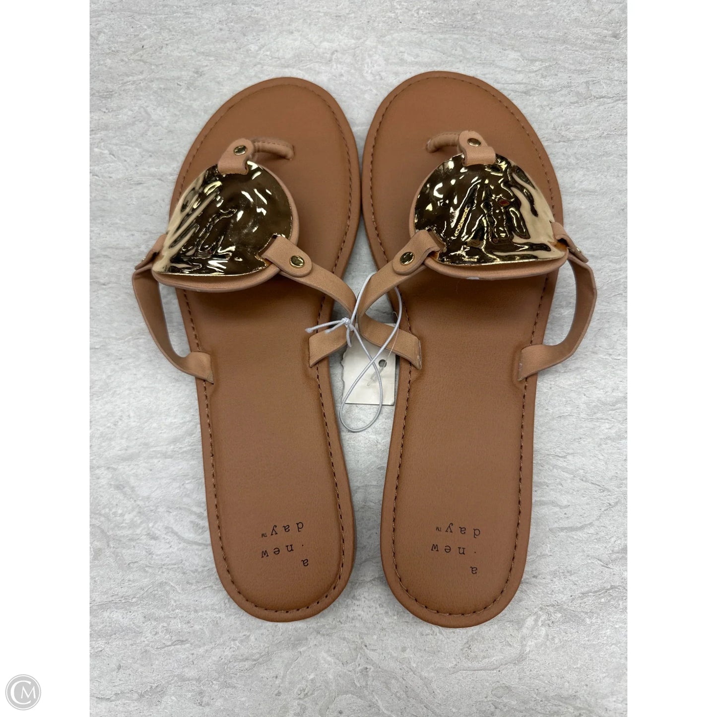 Sandals Flats By A New Day In Gold & Tan, Size: 11
