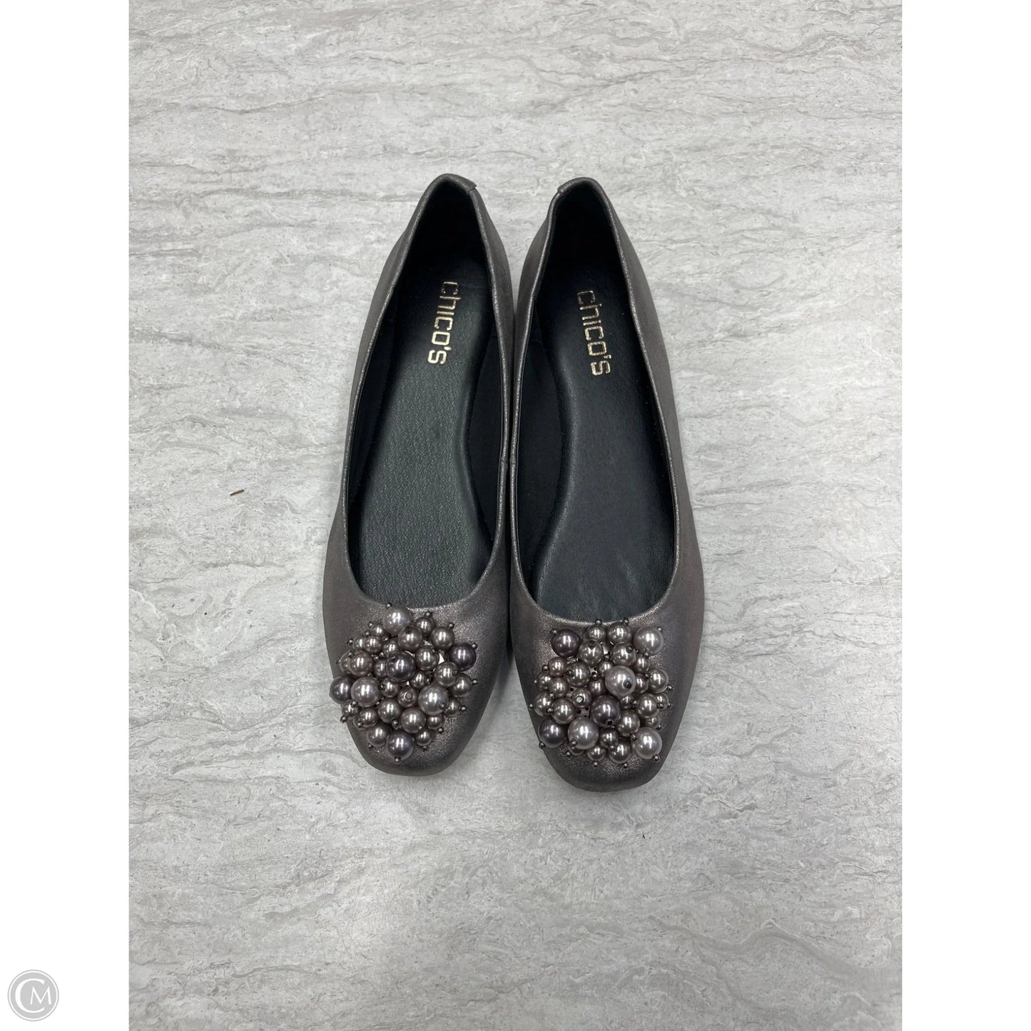 Shoes Flats By Chicos In Grey, Size: 7.5